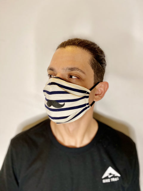 Nautical Mustache Face Mask Adult