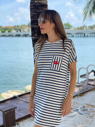 Nautical T-shirt dress Bisou Bisou