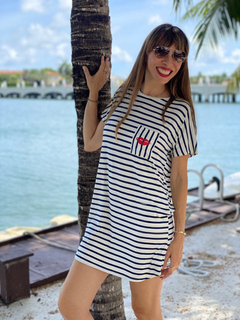 Nautical T-shirt dress Bisou Bisou