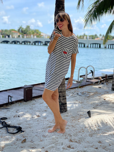 Nautical T-shirt dress Bisou Bisou