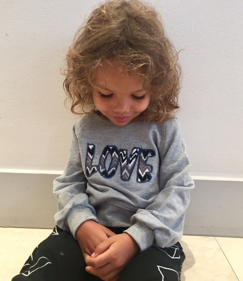 Scoop Neck Love Sweatshirt | KIDS