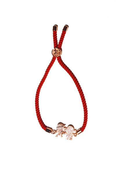 Friendship Bracelet Red and Rose Gold