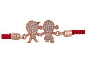 Friendship Bracelet Red and Rose Gold