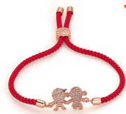 Friendship Bracelet Red and Rose Gold