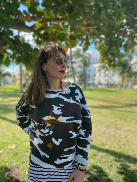 My Star Camo Printed Sweatshirt Women
