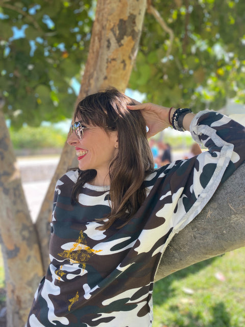 My Star Camo Printed Sweatshirt Women