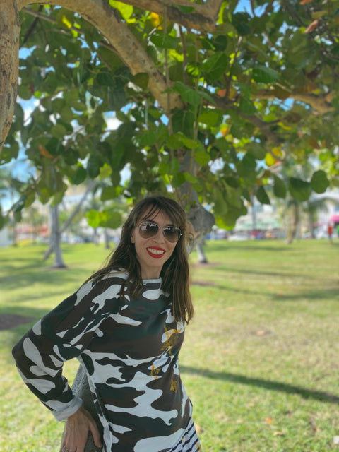 My Star Camo Printed Sweatshirt Women